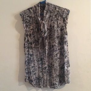 French Connection 100% Silk Pussy Bow Blouse